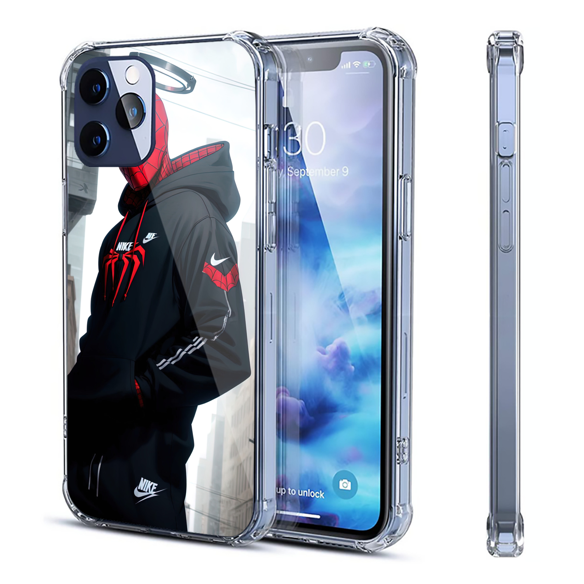 （画像用） Spider Man スパイダーマン 【iPhone 12シリーズ対応】透明スマホケース（クリアソフトケース）